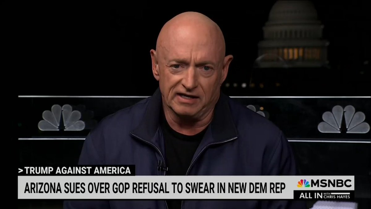 Sen. Kelly: The Constitution says when there's an empty seat, there should be a special election, and then the person elected should be sworn in. Mike Johnson doesn't want to do that, and it's pretty clear why. He doesn't want her being the last signature needed on this discharge petition to release the Epstein files