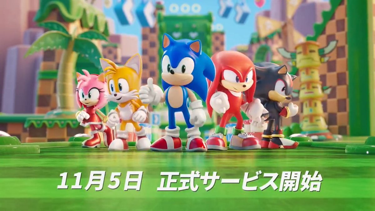˚⊹⁺‧┈┈┈┈┈┈┈┈┈┈┈‧⁺ ⊹˚. 『ソニックランブル』 11月5日正式サービス開始! .˚⊹⁺‧┈┈┈┈┈┈┈┈┈┈┈‧⁺ ⊹˚. 💥最大32人でサバイバルバトル! 💥ステージ数は75以上! 💥スキル・スキン等豊富なカスタマイズ! 時間をかけて大幅パワーアップした本作をお楽しみに✨