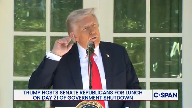 Trump on the demolition of the East Wing of the White House: “ We're building a world-class ballroom...you probably hear the beautiful sound of construction to the back. You hear that sound? That's music to my ears. I love that sound."