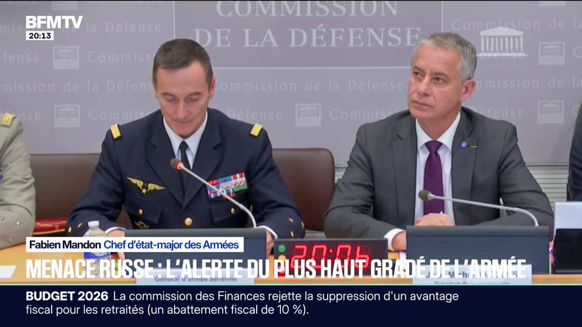 Menace russe: le chef de l'état-major français affirme que l'armée française devait être "prête à un choc dans trois, quatre ans"
