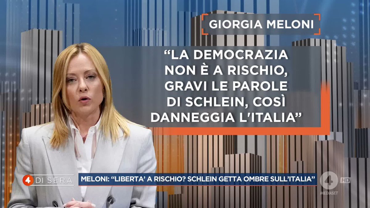 "Non è giusto che la Presidente del Consiglio trasmetta il messaggio di un Paese spaccato" Tiziana Ferrario a #4disera