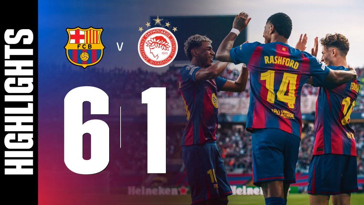 🎥 𝗛𝗜𝗚𝗛𝗟𝗜𝗚𝗛𝗧𝗦 6️⃣ FC Barcelona 1️⃣ Olympiakos