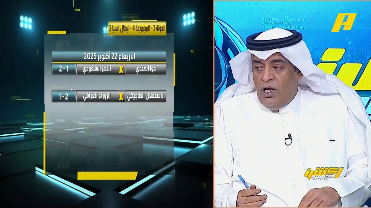 #وليد_الفراج: النصر يتصدر مجموعته بالعلامة الكاملة في آسيا 2 وقد يحسم الأمور مبكرا .. رونالدو قد يشارك في نهائي البطولة .. النصر يريد تعادل #الهلال_الاتحاد في الدوري #النصر_غوا مجاناً على شاهد برنامج أكشن مع وليد يومياً الساعة 11:30مساءً بتوقيت السعودية على MBCAction