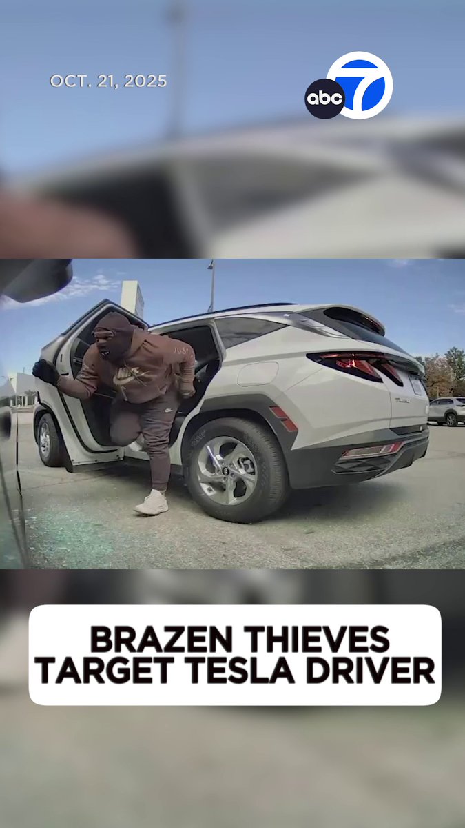 Brazen thieves targeted a Tesla driver in the San Fernando Valley who had just picked up money at the bank. A woman told Eyewitness News her father-in-law picked up about $3,000 at a Bank of America in Tarzana before he left for a pharmacy in Woodland Hills. His family believes he was followed, based on the footage from the Tesla. The theft happened in less than 30 seconds.