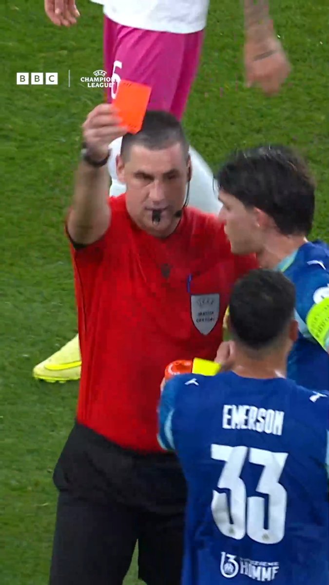When you think you've won your team a penalty but end up being sent off 😳 Things went from great to disastrous for Marseille's Emerson.