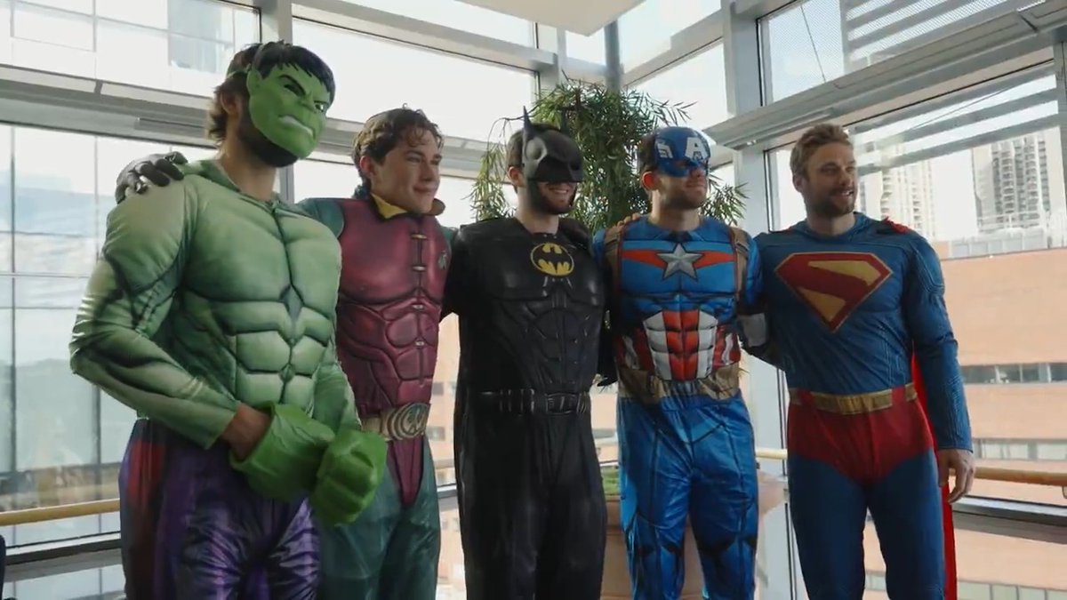 A super afternoon 🦸♂️ 🎃 Sights & sounds from the B's annual Halloween hospital visit. #NHLBruins | Mass General Brigham