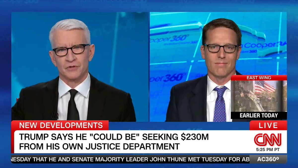 "On one hand he says 'I'm so rich, I've got so much money, I don't need any more.' On the other hand, he is always asking for your money": NYT investigative reporter David Fahrenthold on the president's offer to give $230 million that he's asking for from the DOJ to charity.