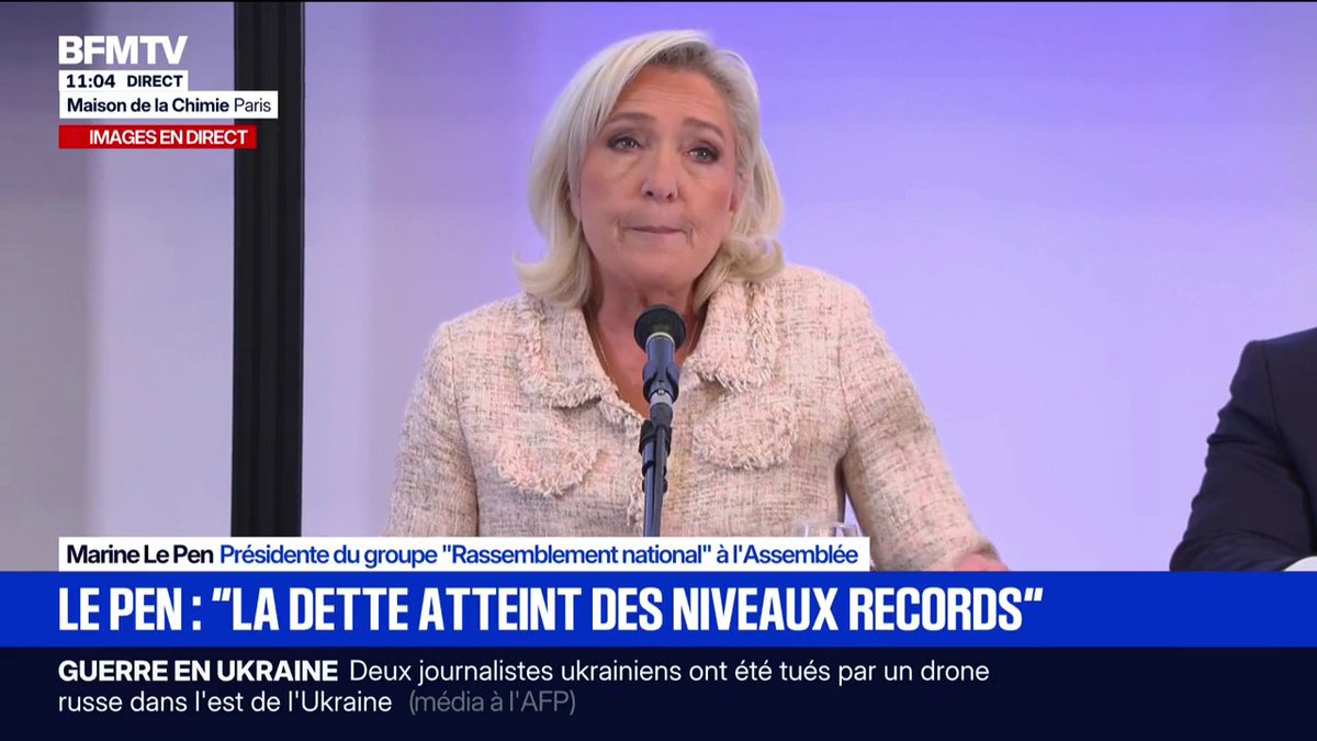 Contre-budget du RN: Marine Le Pen se dit prête à "engager le bras de fer avec l'Union européenne" pour obtenir une "baisse de la contribution" de la France