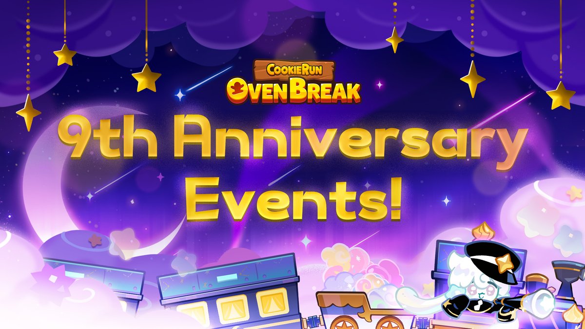 Tune in to the CookieRun official YouTube channel on October 25 to get a first look at the upcoming update! Don't be late! CHOO CHOO! 🚂 #CookieRun #OvenBreak #9thAnniversary #Update