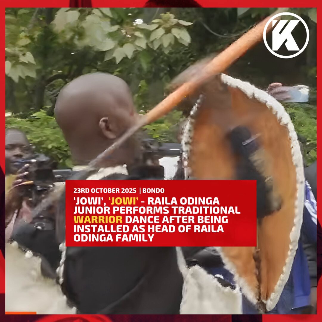 ‘Jowi, ‘Jowi' - Raila Odinga Junior performs traditional warrior dance after being installed as head of Raila Odinga family