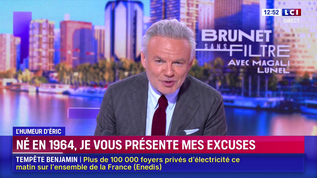 🔴 Né en 1964, je vous présente mes excuses ▶️ L’édito de Eric Brunet dans « Brunet sans filtre », du lundi au vendredi de 12h à 15h sur LCI