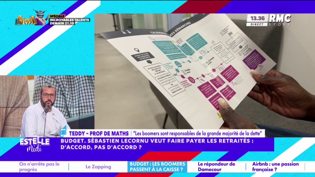 💶 Lecornu/Retraites 📞 Teddy : "Il faut taper plus sur les retraités ! Ils n'ont pas cotisé à la hauteur de ce qu'ils gagnent aujourd'hui !" 🎙️ Lavrilleux Jerome : "Et ça ne vous pose pas de problème de ne pas avoir le même taux de cotisation que dans le privé ?!" #EstelleMidi
