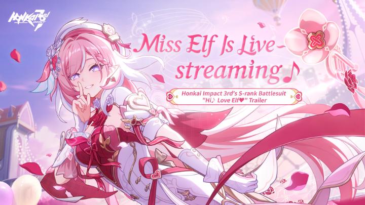 S-rank Battlesuit "Hi♪ Love Elf♥" Trailer — "Miss Elf Is Live-Streaming ♪" "Hi! Did you miss me?" "Welcome! You've tuned in to Miss Elf's live stream~" Voice Artist: Elysia: Marina Inoue Pardofelis: Nozomi Yamamoto Eden: Juri Kimura #HiElysia #HonkaiImpact3rd