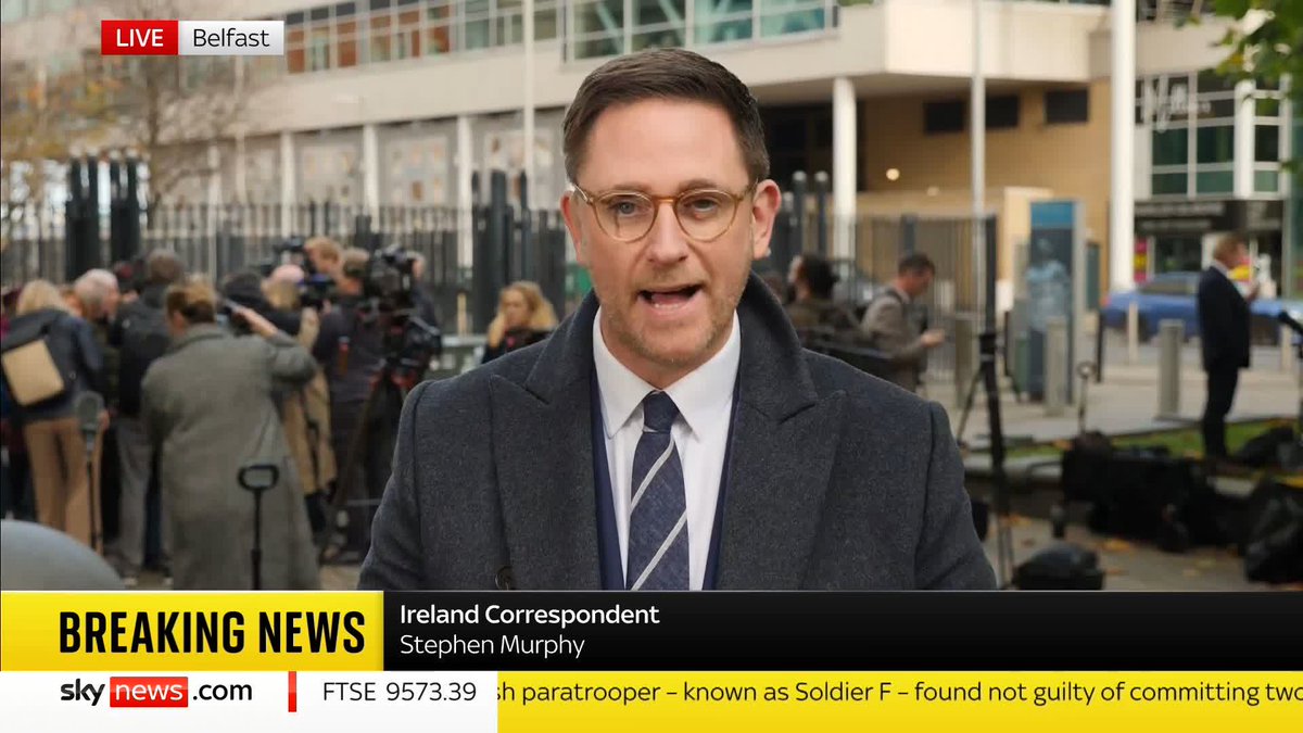 BREAKING: A former paratrooper known as Soldier F, accused of murdering two civilians in the Bloody Sunday shootings in Northern Ireland 53 years ago, has been found not guilty. Sky's Stephen Murphy reports live from Belfast ⬇️ 📺 Sky 501 and YouTube