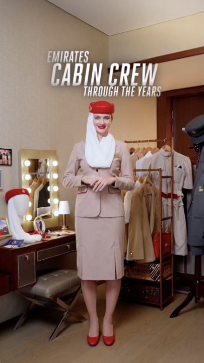 Tailored for take off! 🛫 Check out the evolution of our iconic Emirates Cabin Crew uniform here: