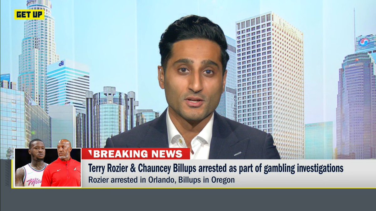 .Shams Charania shares an update on Chauncey Billups and Terry Rozier being arrested as part of gambling investigations by the FBI. (via Get Up)