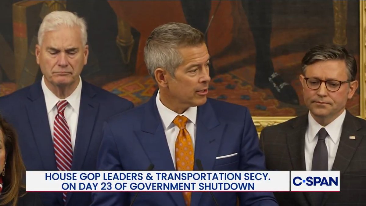 .Secretary Sean Duffy: "I'm getting word now from Oklahoma City where I have young air traffic controller students who are now telling me: 'What the hell am I doing? Why am I going to take this job?' They’re thinking about leaving the academy."