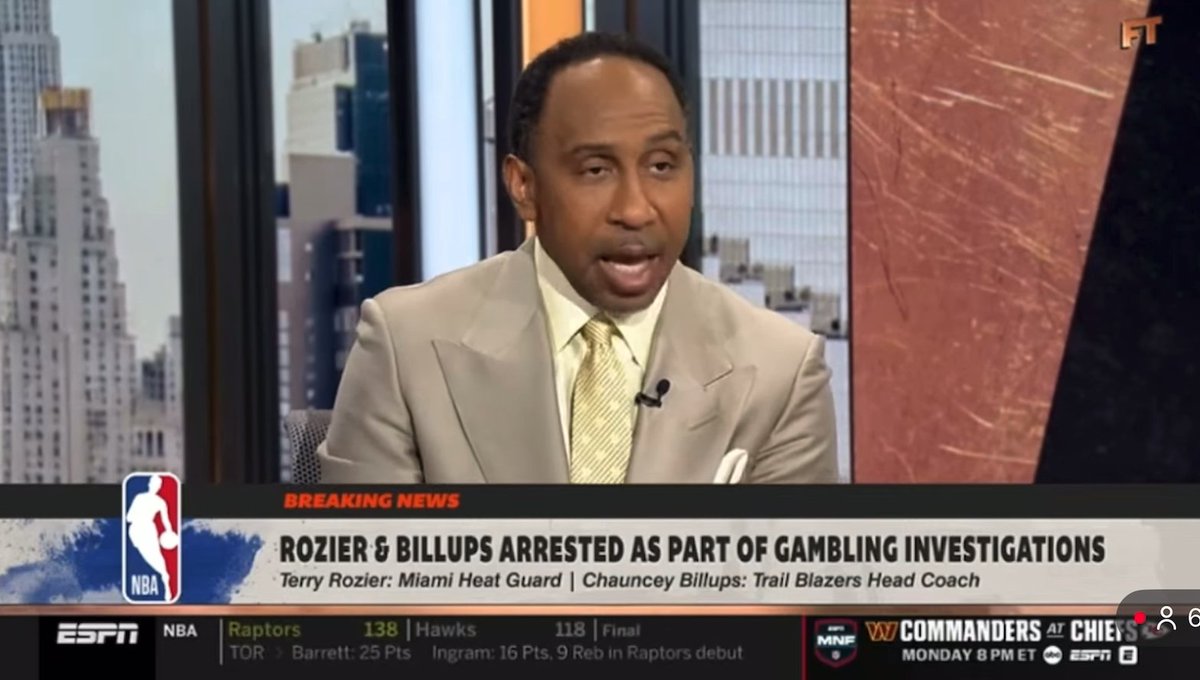 “TRUMP IS COMING” Stephen A. Smith suggests today’s FBI press conference announcing widespread arrests amid their investigation into illegal gambling was politically motivated & timed to negatively impact the NBA.
