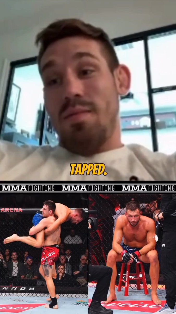 Brendan Allen reacts to Reinier de Ridder quitting on the stool at UFC Vancouver: "I think my dad would disown me, if I did that to be honest. … I don’t want my kids to see that."