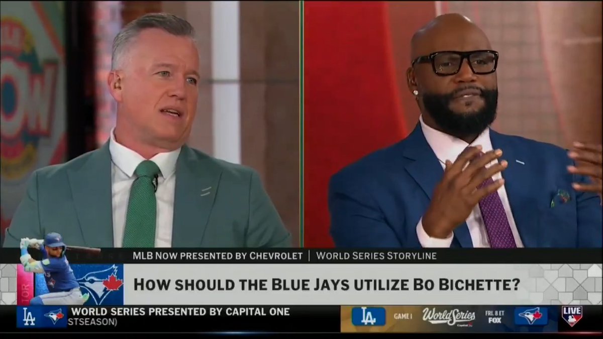 .Sean Casey and cliff floyd discuss scenarios that would allow Bo Bichette to get into the Blue Jays #WorldSeries lineup.