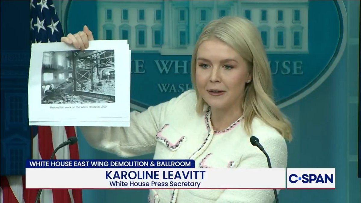 .Karoline Leavitt Karoline Leavitt on White House ballroom construction: "Trust the process. This is going to be a magnificent addition to the White House for many years to come and it's not costing the taxpayers anything."