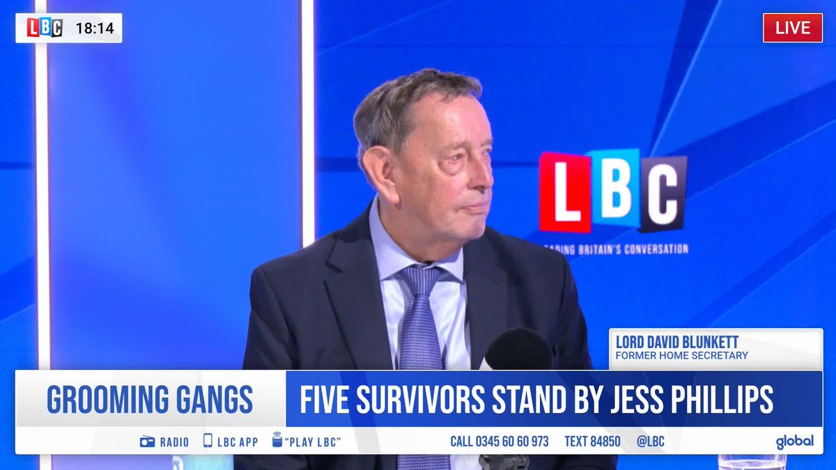 'I've got a piece of advice for Kemi Badenoch...' Lord Blunkett warns the Tory leader against using grooming victims as a 'political football' as he defends Jess Phillips.