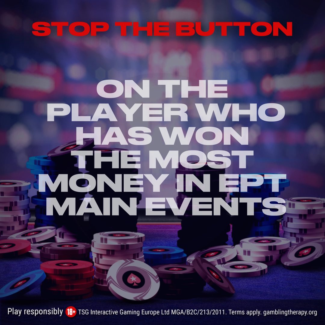 ⚠️ Play the EPT Season for free ⚠️ For a chance to win one of ten $5.50 tickets, stop the button on the correct player. 👇 Reply with screenshot + your answer + [Stars ID] + #EPTSeason by Fri 18:00 CET. T&amp;Cs: