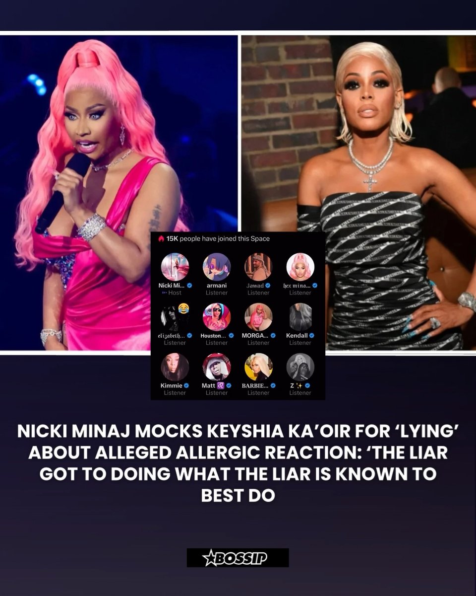 Nicki Minaj is still going off on Gucci Mane’s wife, Keyshia Ka’Oir. Fans on social media started to question Keyshias seemingly swollen face after her & Gucci's Breakfast Club interview, with some speculating she had recently undergone cosmetic procedures. Keyshia responded in an Instagram post writing, “I had an allergic reaction & my face was swollen during the #BreakfastClub interview." Nicki Minaj didn’t seem to care about her reasoning. 📸: Getty, Nicki Minaj