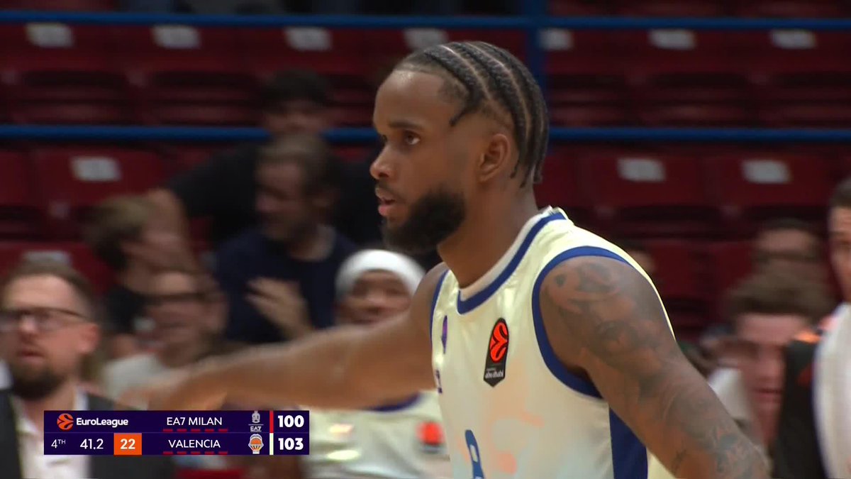 🎯🥶 Μας συστήθηκε σήμερα για τα καλά στην #Euroleague🏀 ο παικταράς Jean Montero🇩🇴 Game winner στα 40 δευτερόλεπτα, μαζί με 18 πόντους συνολικά στο μεγάλο διπλό της Βαλενθια στο Μιλάνο🔥💯