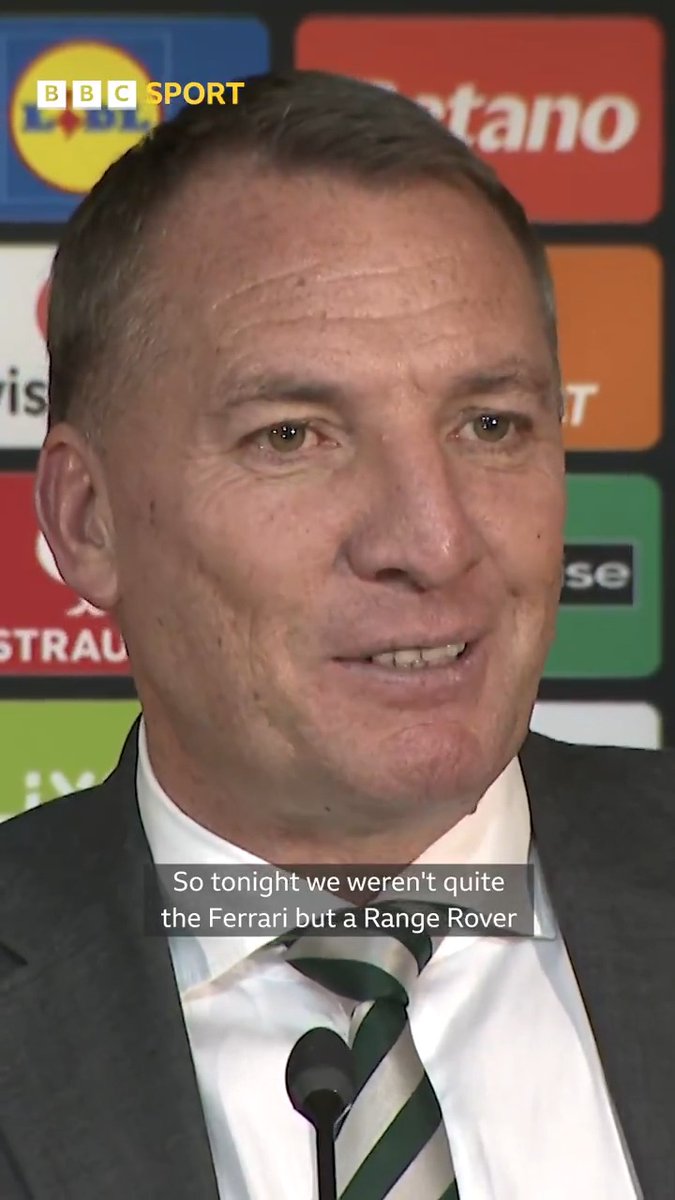 'Tonight we weren't quite the Ferrari but a Range Rover Sport' 🏎️ Brendan Rodgers was pleased with his side's display tonight! 😅 #BBCFootball