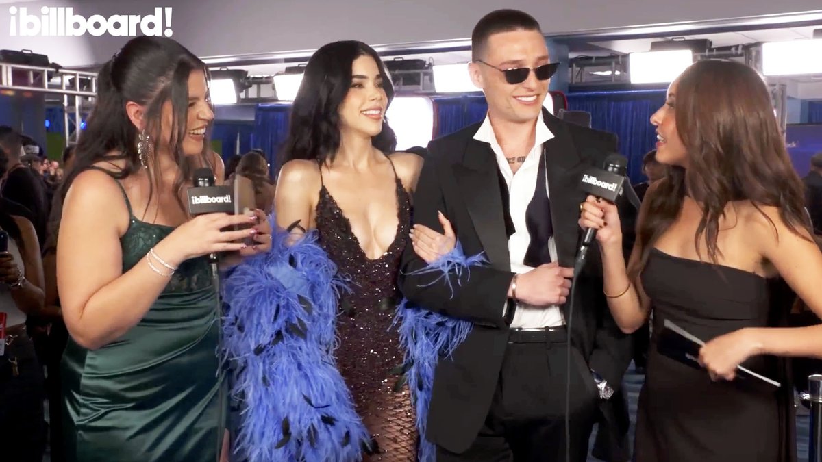 Power couple! Peso Pluma y Kenia Os comparten todo sobre sus próximos proyectos en #PremiosBillboard2025.