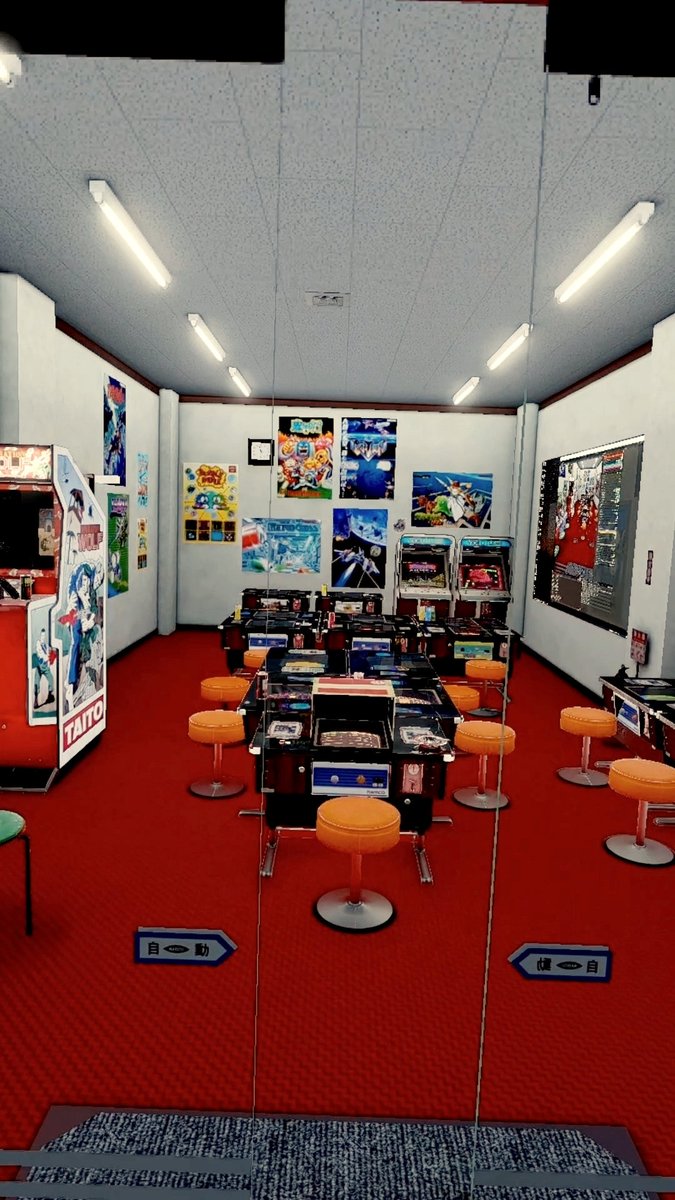 あの頃の うるさくも心地良いゲーセンできた #unity3d #VR #80年代