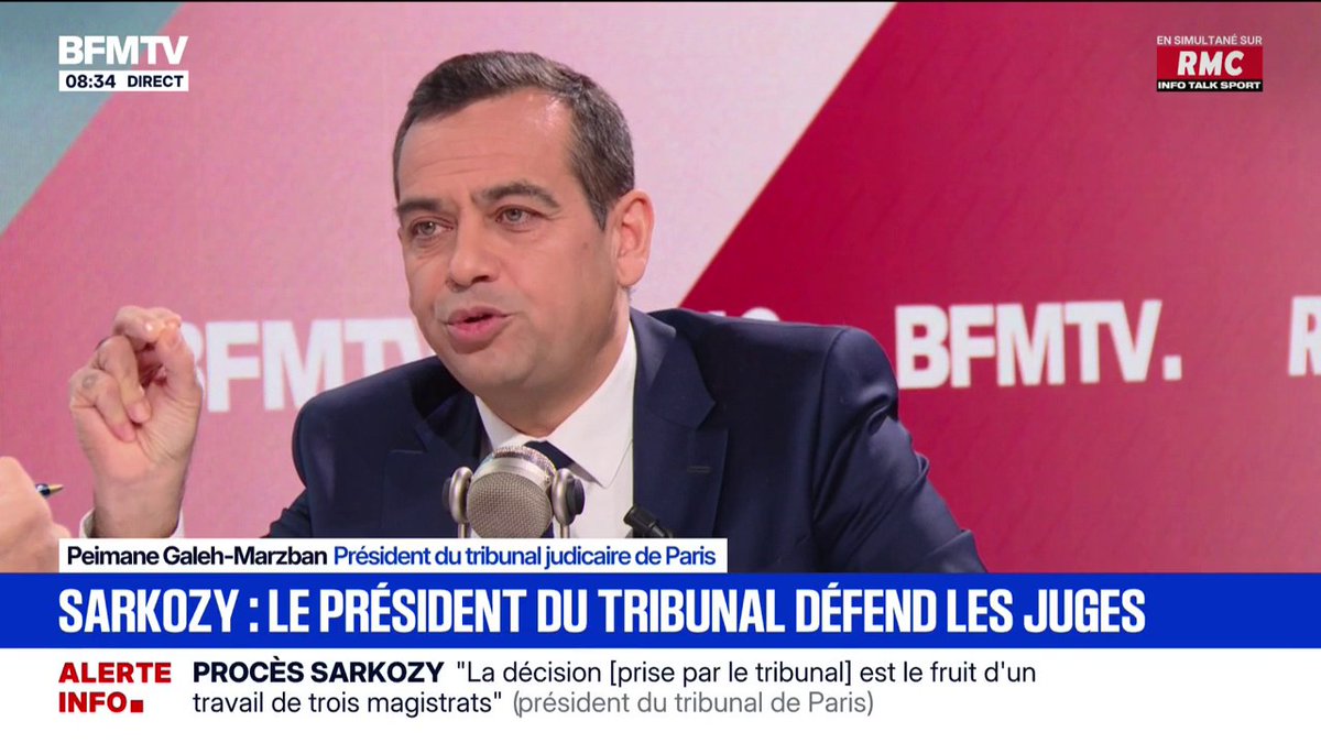 💬 "Ce qui a été ordonné concernant Monsieur Sarkozy n'est pas quelque chose d'exceptionnel" Le président du tribunal judiciaire de Paris évoque l'exécution provisoire de la peine de l'ancien président