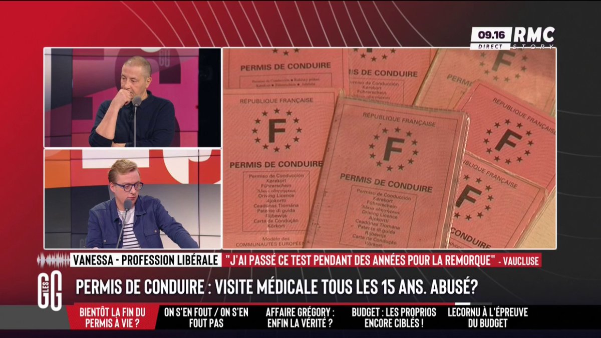 🚘 Permis de conduire : visite médicale tous les 15 ans ? 📞 Vanessa, au 3216 : "Qui va payer la visite ? Le permis remorque, ça coûtait 36 € la visite. Mon médecin voulait que je le paie uniquement en espèces. Qui peut se permettre de payer 40 € une visite médicale ?" #GGRMC