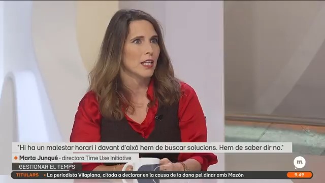 "Quan al final del dia no has tingut més de dues hores per a tu és que tens pobresa de temps." Marta Junqué, directora de Time Use Initiative, reivindica "un nou equilibri d'horaris per acabar amb la sensació de no tenir temps" #Matins3Cat
