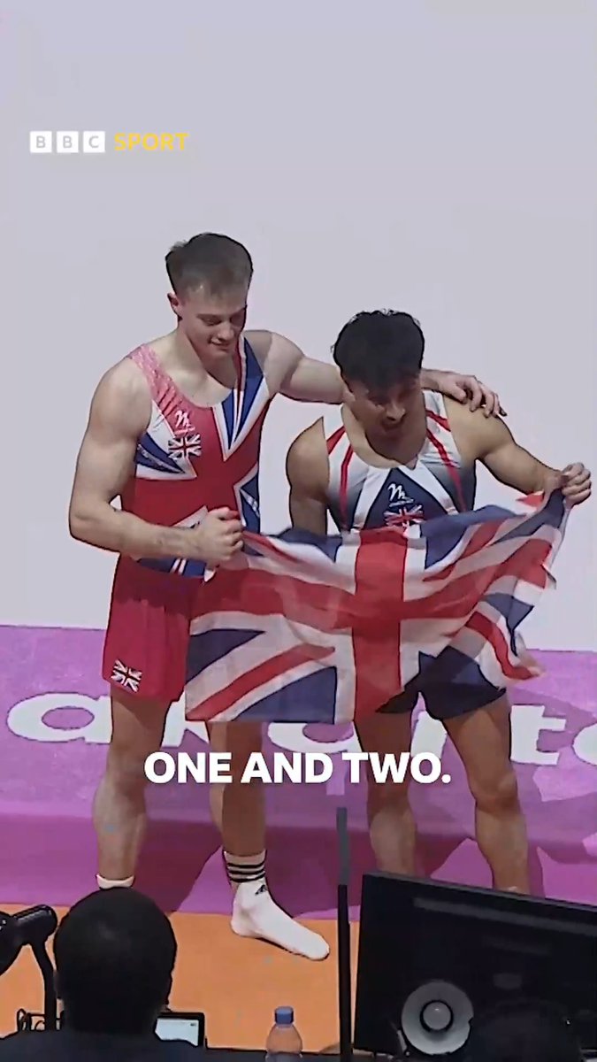 "What a story for Great Britain!" 🥇🥈 Jake Jarman wins gold in the men's floor, while Luke Whitehouse takes silver at the the World Artistic Gymnastics Championships.