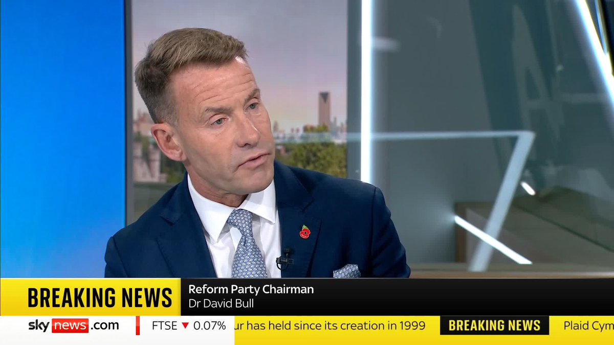 Reform party chair David Bull tells Gareth Barlow that the Plaid Cymru-Reform battle in Caerphilly's Senedd by-election shows that voters 'want an end to the two-party political system'. 🔗 📺 Sky 501 and YouTube