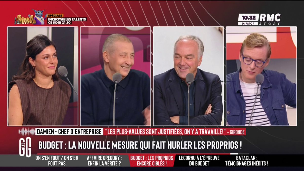 😡 "Je propose une taxe sur la connerie de nos politiques. On sera multimilliardaires." 📞 Damien, au 3216 "Je suis Nicolas qui paie... j'ai monté ma boîte. J'ai acheté ma maison 192.000 €, 15.000 balles de frais de notaire. Des taxes et encore des taxes, j'en ai marre." #GGRMC