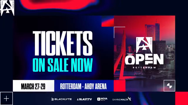 🎟️ Tickets for BLAST Open Rotterdam 2026 are NOW LIVE! 🇳🇱 Don’t miss your chance to experience world-class Counter-Strike in the Netherlands 27-29 March. It’s going to be lekker! 😎 👉 #BLASTPremier