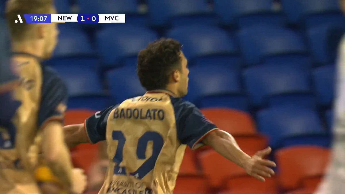 Another Badolato 𝙗𝙖𝙣𝙜𝙚𝙧 🧨 An absolutely stunning strike from the young NEWCASTLE JETS FC ✈️ star puts the Jets two goals up Watch #NEWvMVC live on Paramount+ 📺