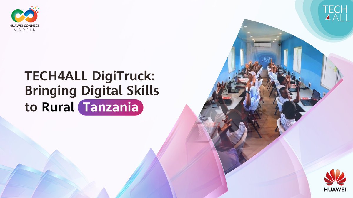 In partnership with Vodacom, government departments, NGOs & local institutions in Tanzania, the TECH4ALL DigiTruck is bringing digital skills to youth in remote areas and bridging the digital divide. Stay tuned for more TECH4ALL initiatives at HUAWEI CONNECT EUROPE 2025.