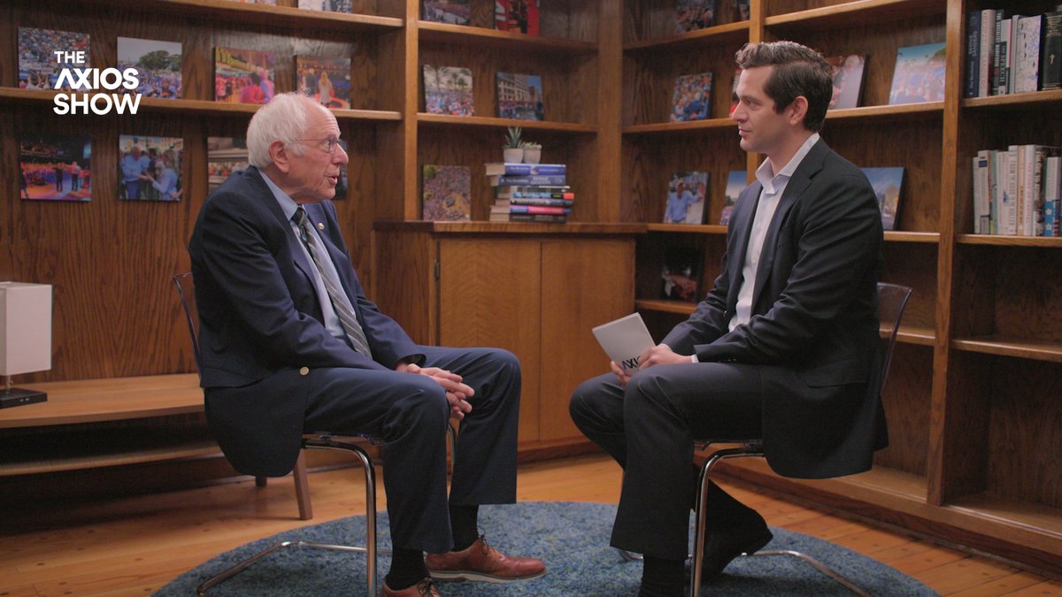 📺 WATCH: Sen. Bernie Sanders joins Alex Thompson on The Axios Show. They talk: • The future of the Democratic Party and AOC • Sanders’ stance on Israel, Gaza and AIPAC • Dangers of the coming AI revolution