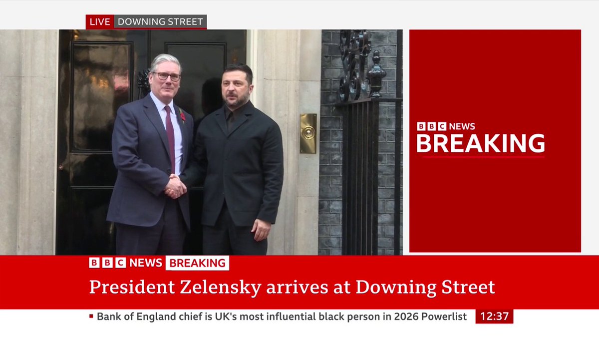 PM Keir Starmer greets Ukraine's President Zelensky ahead of talks with European leaders in Downing Street Follow live: