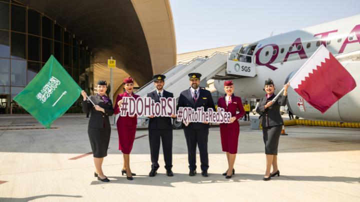 سُعدنا باستقبال أولى رحلات الخطوط الجوية القطرية إلى #مطار_البحر_الأحمر_الدولي ✈️ في خطوة جديدة تُقرب العالم من #وجهة_البحر_الأحمر، وتفتح آفاقًا أوسع لاكتشاف جمال السعودية.