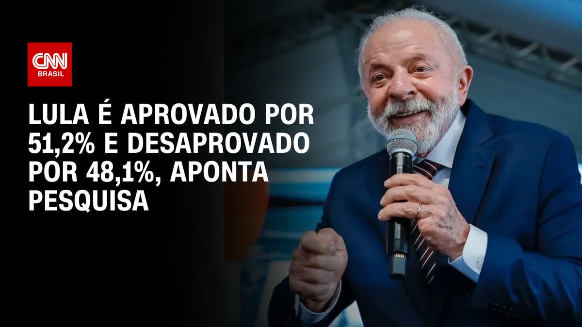 Lula é aprovado por 51,2% e desaprovado por 48,1%; assista #LiveCNNBrasil