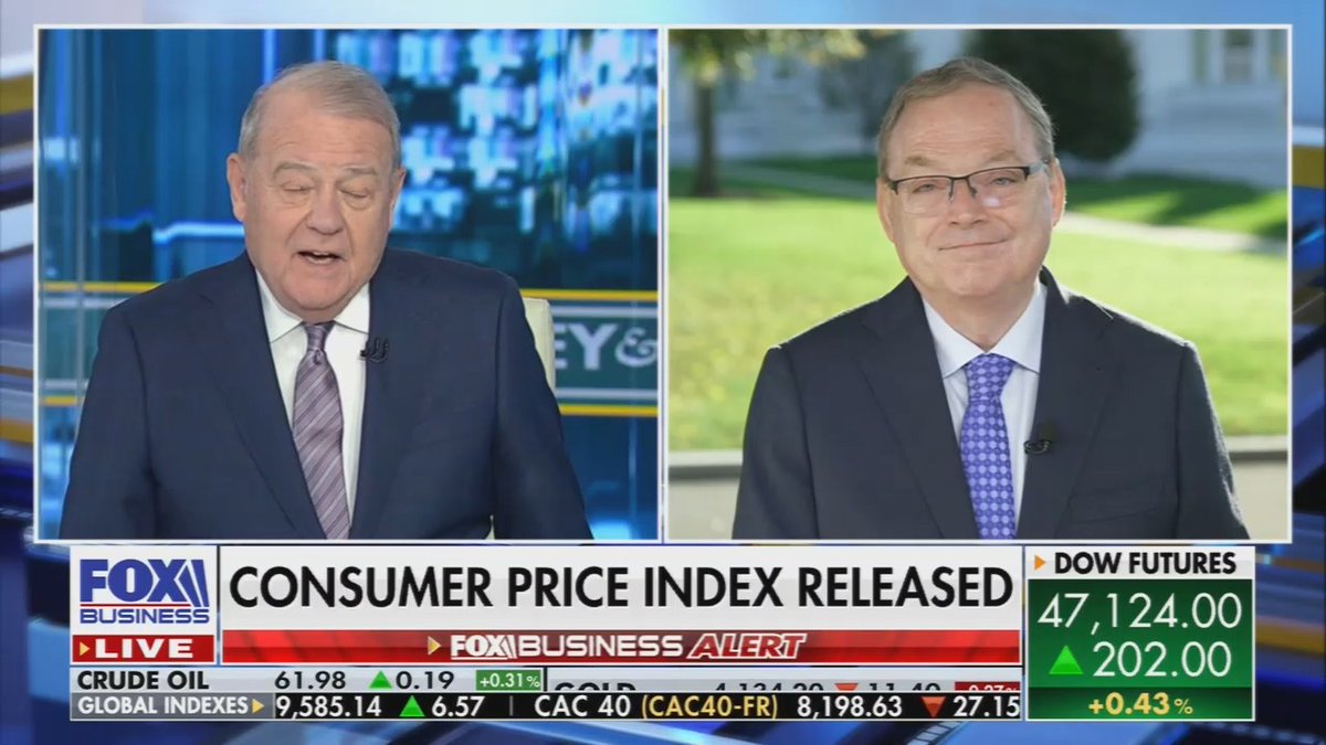 Q: The consumer price report came out today. Prices up exactly 3% over the last 12 months. You happy with that? Trump economic adviser Kevin Hassett: Yeah. It was a really good report