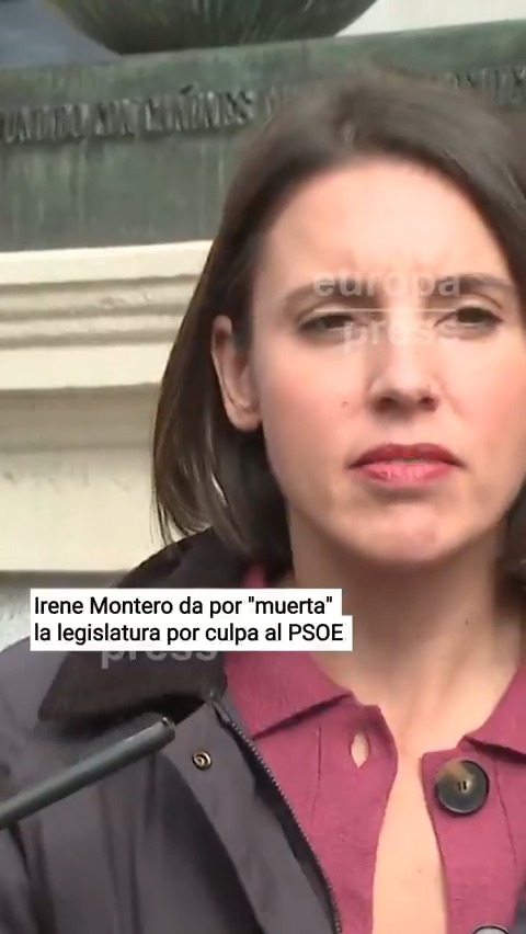 Irene Montero da por "muerta" la legislatura por culpa del PSOE: "La legislatura está muerta por la incapacidad del PSOE de resolver los problemas de la gente"