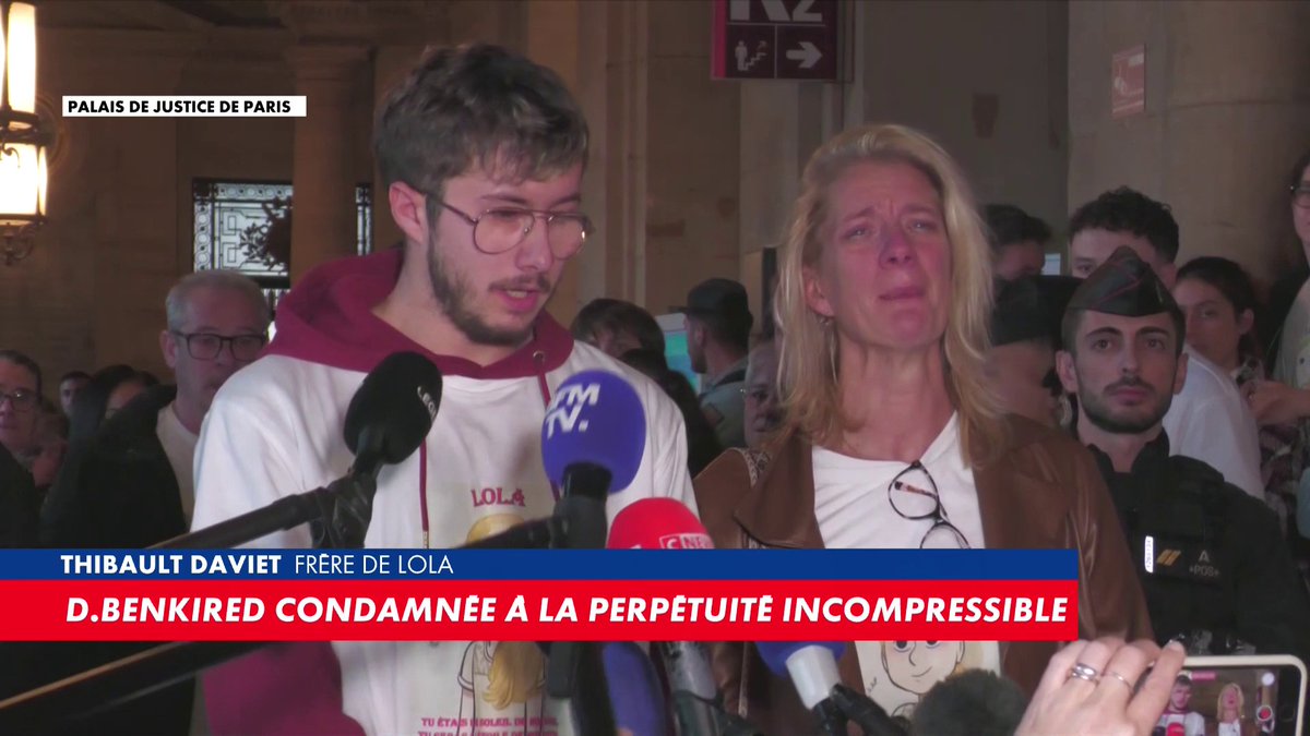 «On a eu ce qu’on voulait, on a restauré la mémoire de Lola, merci à la justice», commente Thibault Daviet, frère de Lola, après le verdict condamnant Dahbia Benkired à la perpétuité incompressible, dans #PunchlineWE
