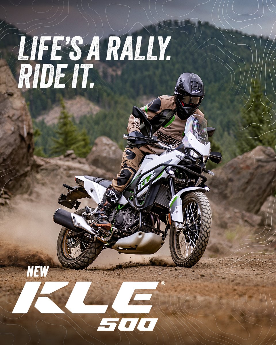 The 2026 #Kawasaki KLE500 doesn’t just handle technical terrain, it thrives on it. With a 21” front-spoke and rally-inspired chassis, every climb and switchback becomes fuel for the ultimate adventure ride. Discover the 2026 #KLE500 at #LifesARally