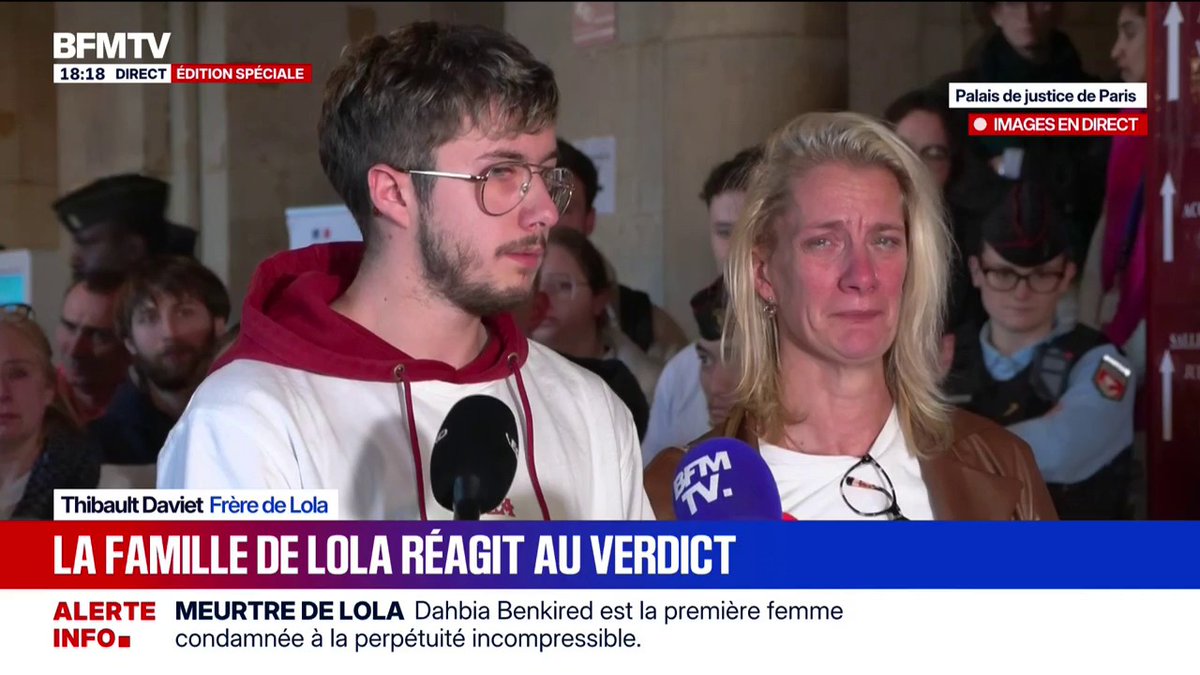 🚨🇫🇷 FLASH | "On croyait en la justice et on l’a eue", déclare la mère de Lola en larmes après la condamnation de Dahbia Benkired.